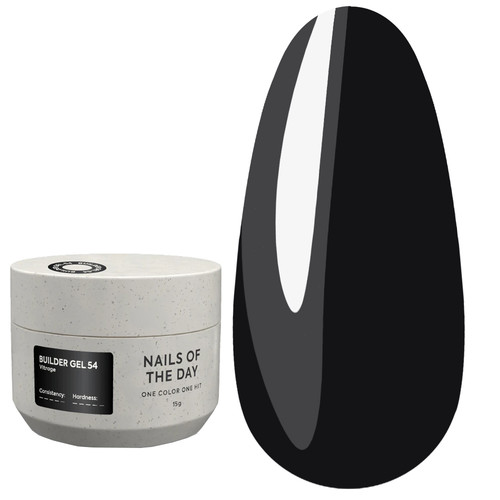 Gel for extension NAILSOFTHEDAY Builder gel 054 Vitrage black 15 ml - Фото №1