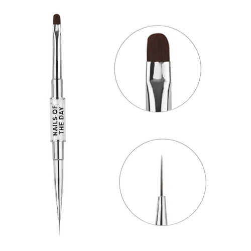 Двусторонняя кисть NAILSOFTHEDAY Professional Brush 2 in 1 Liner Oval - Фото №1
