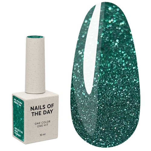 NAILSOFTHEDAY Gel Polish 348 Verde dark green reflective 10 ml - Фото №1