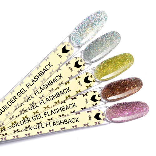 Gel for extensions F.O.X Builder gel Flashback 004 warm brown-bronze 15 ml - Фото №2