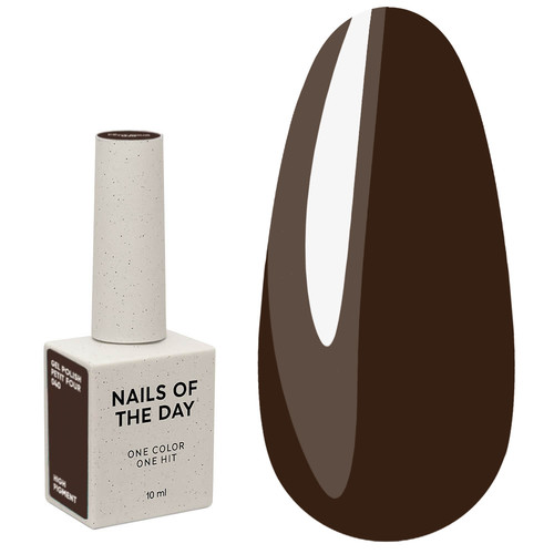 Gel polish NAILSOFTHEDAY 040 Petit Four deep dark brown 10 ml - Фото №1