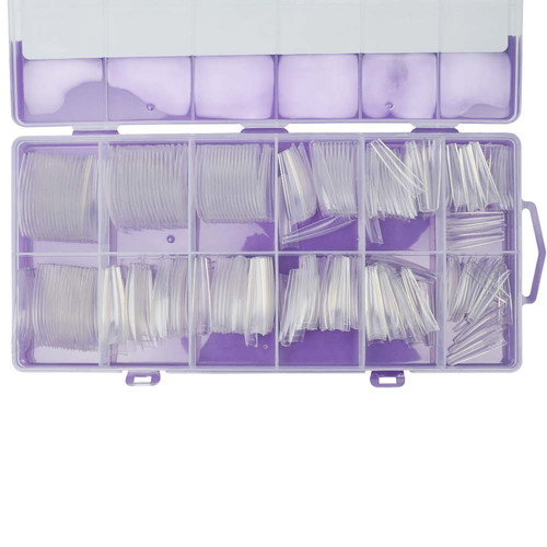 Гелевые типсы TUFI profi Half Cover Soft Gel Tips Балерина Прозрачные 240 шт (0326344) - Фото №6