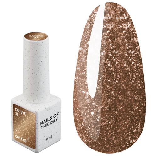 Гель-лак NAILSOFTHEDAY Cat Eye Gel Polish 10 коричневый 6 мл - Фото №1