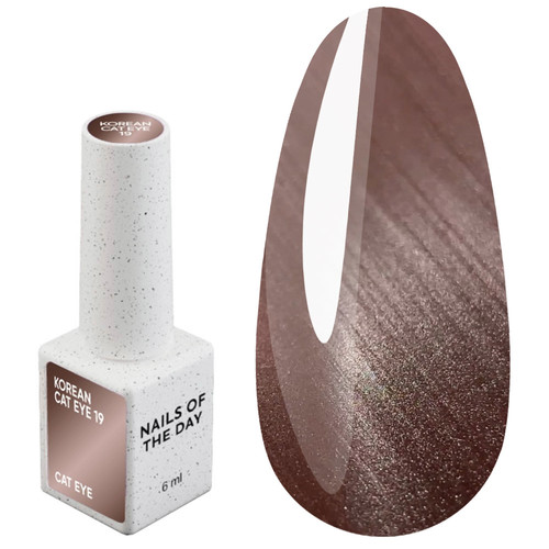 Gel polish NAILSOFTHEDAY Korean cat eye 19 brown-gray 6 ml - Фото №1