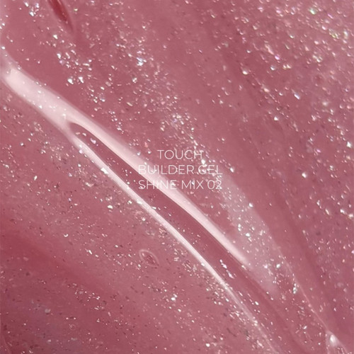 Gel for extensions TOUCH Builder gel Shine mix 02 pink with glitter 15 ml - Фото №2