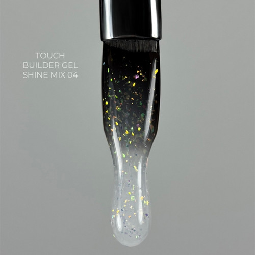 Gel for extensions TOUCH Builder gel Shine mix 04 milky with leaf 15 ml - Фото №3