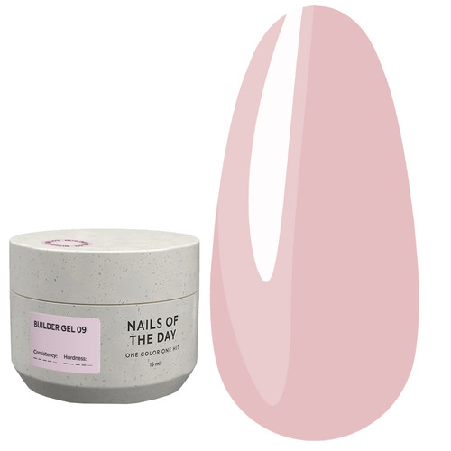 Gel for extension NAILSOFTHEDAY Builder gel 09 milky pink 15 ml - Фото №1