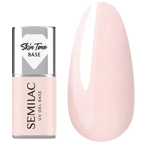 База для ногтей Semilac Skin Tone Cover Base Glitter Rose 7 мл - Фото №1