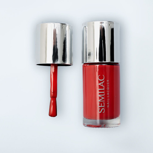 Классический лак для ногтей Semilac Nail Lacquer 120 Neon Red 9 мл - Фото №2