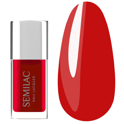 Классический лак для ногтей Semilac Nail Lacquer 120 Neon Red 9 мл - Фото №1