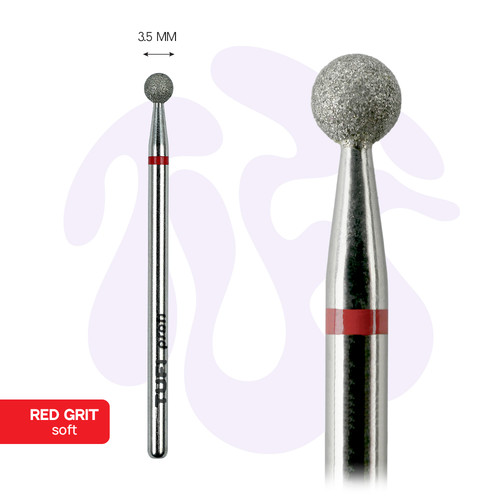 Manicure cutter TUFI profi Diamond Ball 3,5 mm Red Notch (0328399) - Фото №2