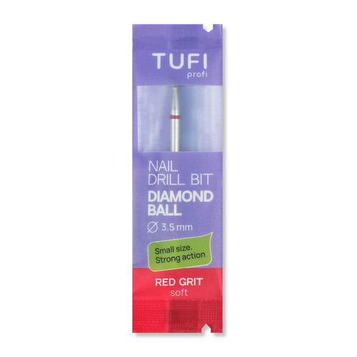 Manicure cutter TUFI profi Diamond Ball 3,5 mm Red Notch (0328399) - Фото №3