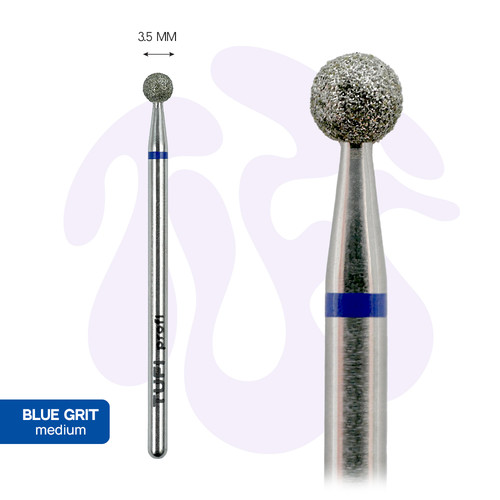 Manicure cutter TUFI profi Diamond Ball 3,5 mm Blue Notch (0328400) - Фото №2