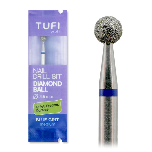 Manicure cutter TUFI profi Diamond Ball 3,5 mm Blue Notch (0328400) - Фото №1