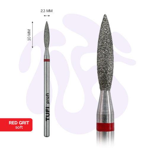 Manicure cutter TUFI profi Diamond Flame 10 mm × 2.3 mm Red Notch (0328403) - Фото №2