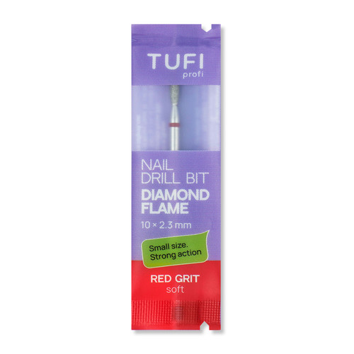 Manicure cutter TUFI profi Diamond Flame 10 mm × 2.3 mm Red Notch (0328403) - Фото №3