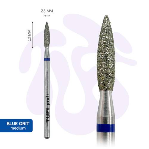 Manicure cutter TUFI profi Diamond Flame 10 mm × 2.3 mm Blue Notch (0328404) - Фото №2