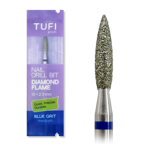 Manicure cutter TUFI profi Diamond Flame 10 mm × 2.3 mm Blue Notch (0328404) - Фото №1
