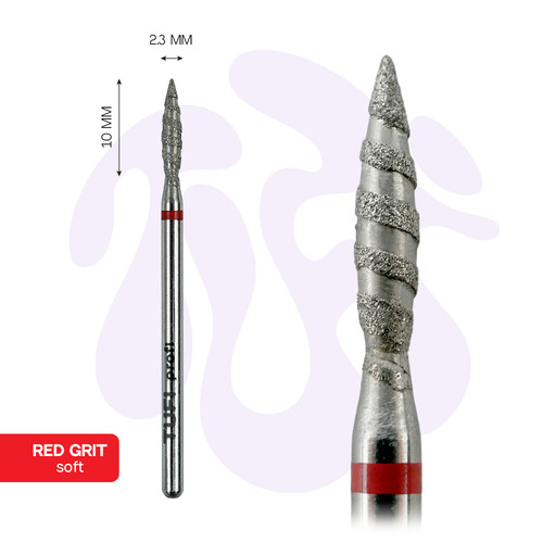 Manicure cutter TUFI profi Diamond Flame Tornado 10 mm × 2.3 mm Red Notch (0328407) - Фото №2