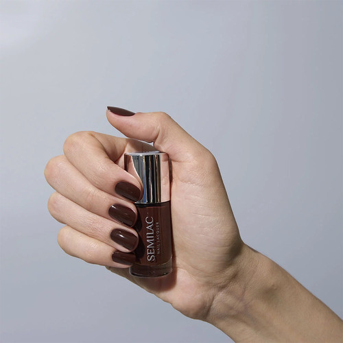 Классический лак для ногтей Semilac Nail Lacquer 111 Espresso 9 мл - Фото №4