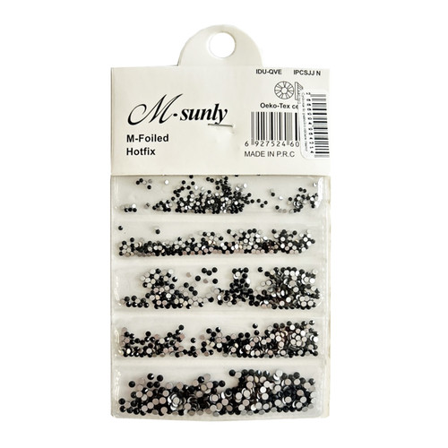 Glass rhinestones for nails BLING black