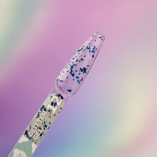 Гель для дизайна YOUARECUTE Glitter Gel 12 с темно-синими сухоцветами 5 мл (469-5118-1453) - Фото №3