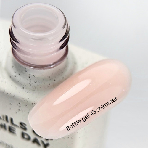 NAILSOFTHEDAY Bottle gel 45 beige with shimmer 10 ml - Фото №3