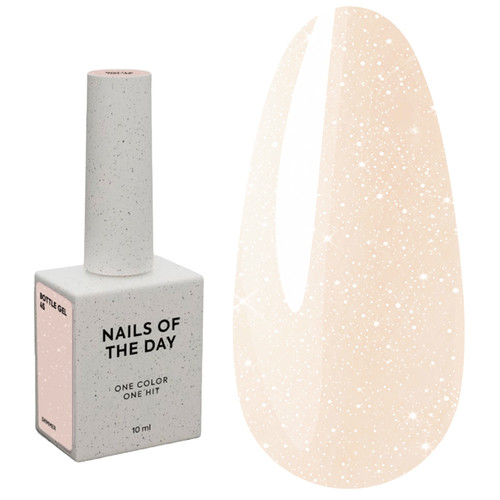 NAILSOFTHEDAY Bottle gel 45 beige with shimmer 10 ml - Фото №1