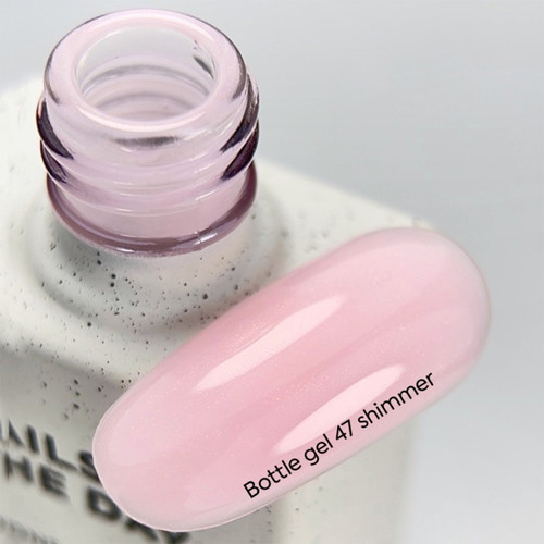 NAILSOFTHEDAY Bottle gel 47 cool pink with shimmer 10 ml - Фото №3