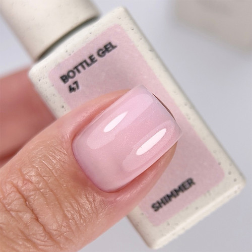 NAILSOFTHEDAY Bottle gel 47 cool pink with shimmer 10 ml - Фото №4