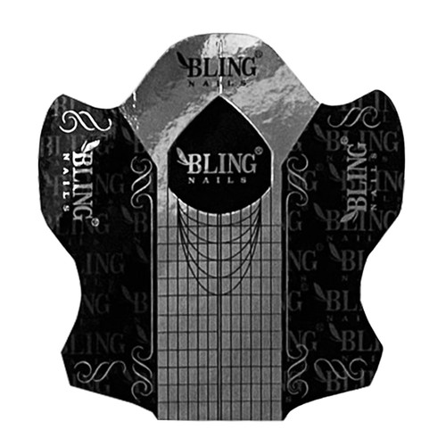 Шаблоны для наращивания ногтей BLING черно-серые - Фото №1