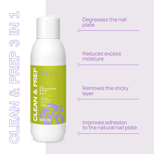 Жидкость для обезжиривания ногтей TUFI profi CLEAN & PREP 3в1 500 мл - Фото №5