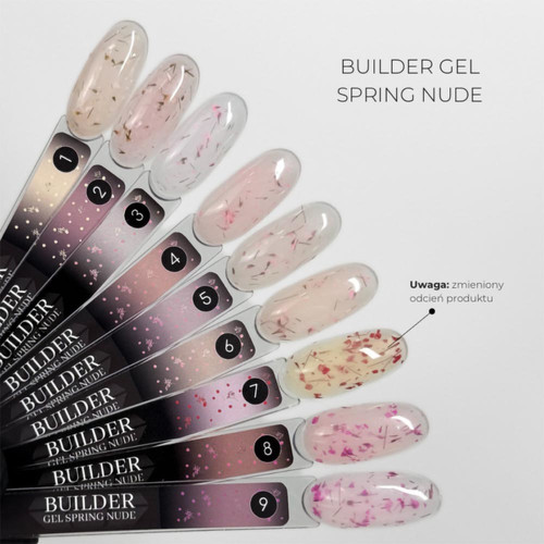 Гель для наращивания Crystal Builder Gel Spring Nude 7 прозрачно-белый с сухоцветами 15 мл - Фото №2