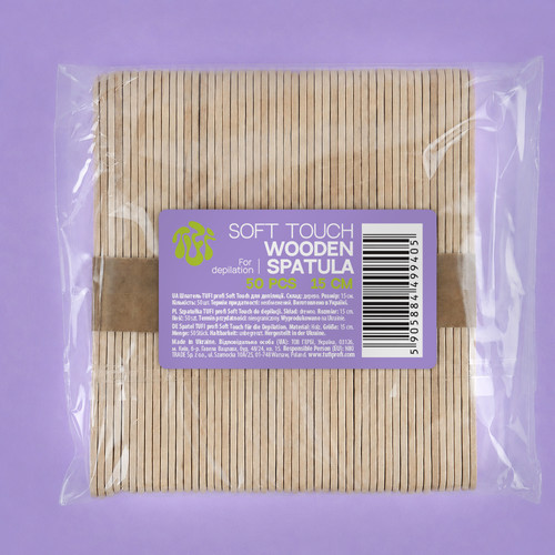 Wooden disposable spatulas TUFI profi Soft Touch for depilation 15 cm 50 pcs (0332877) - Фото №6