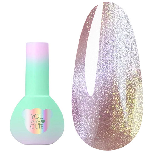 Гель-лак YOUARECUTE Color 115 светоотражающий кошачий глаз золотисто-розовый 5 мл (993-4443-1272) - Фото №1