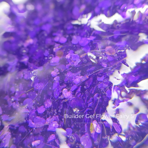 Гель для наращивания Crystal Builder Gel Flower Fairy 5 с фиолетовыми сухоцветами 30 мл - Фото №2