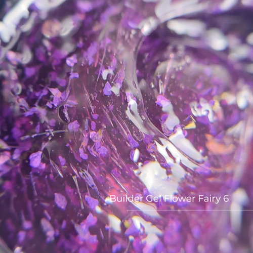 Гель для наращивания Crystal Builder Gel Flower Fairy 6 с сиреневыми сухоцветами 30 мл - Фото №2