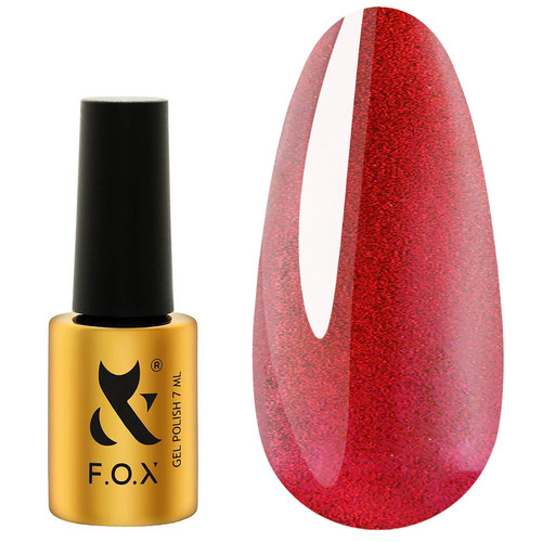 Gel polish FOX Cat Eye 010 red 7 ml - Фото №1