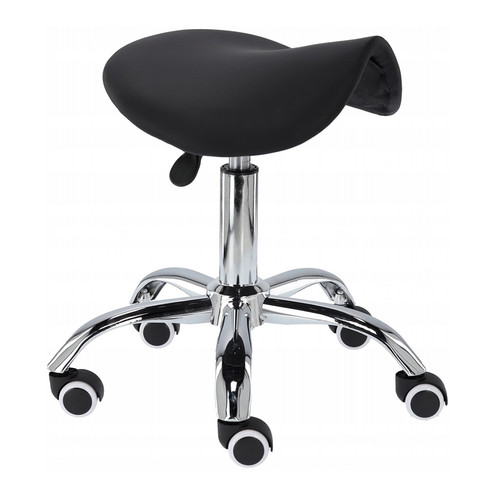 Black barber saddle chair - Фото №1