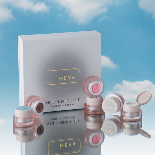 Набор гелевых красок и аксессуаров для омбре HEYLOVE White 6 шт. - Фото №4