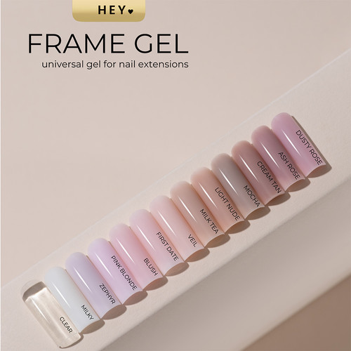 Гель для наращивания HEYLOVE Frame Gel Dusty Rose с помпой 30 мл - Фото №4