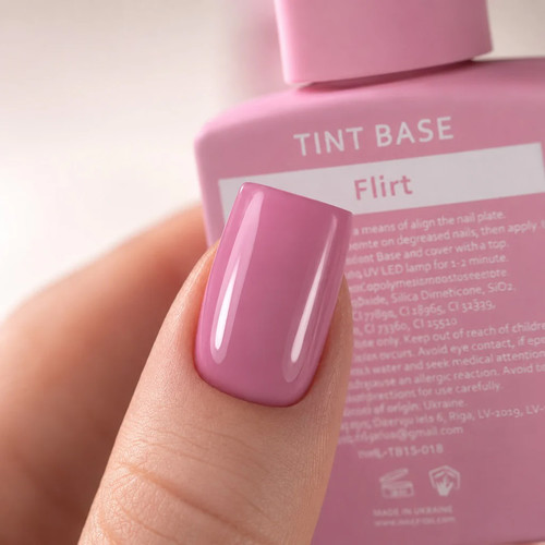База для ногтей HEYLOVE Tint base Nude Flirt теплый розовый 15 мл - Фото №4