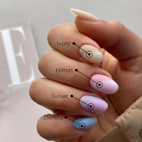 База для ногтей HEYLOVE Tint base Sunset Hilton лилово-розовый 15 мл - Фото №3