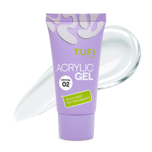 Акригель для наращивания ногтей TUFI profi 02 Crystal 30 г (0329137) - Фото №1