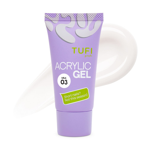 Акригель для наращивания ногтей TUFI profi 03 Milk 30 г (0329139) - Фото №1