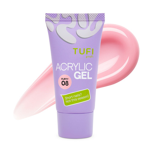 Акригель для наращивания ногтей TUFI profi 08 Flirty 30 г (0329144) - Фото №1