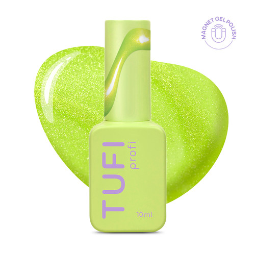 Gel polish TUFI profi NEON CAT EYE 52 Toxic neon lime 10 ml (0334057) - Фото №1