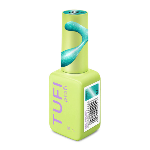 Gel polish TUFI profi NEON CAT EYE 53 Electric neon turquoise 10 ml (0334058) - Фото №4
