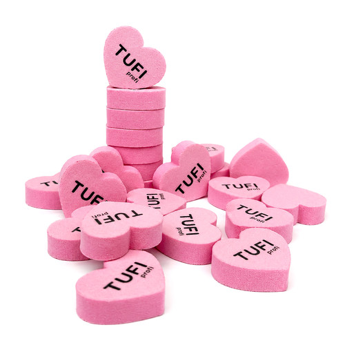 Buff TUFI profi mini pink heart 100/180 grit 1 pcs (0334508) - Фото №3