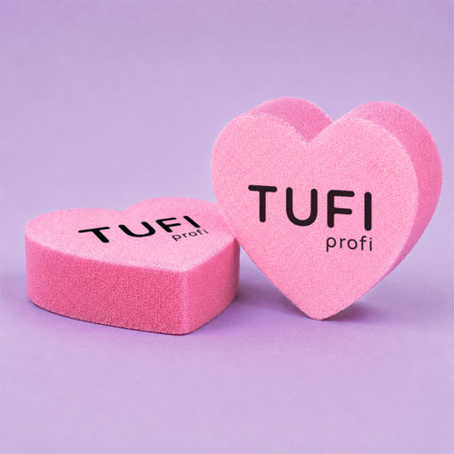 Buff TUFI profi mini pink heart 100/180 grit 1 pcs (0334508) - Фото №4